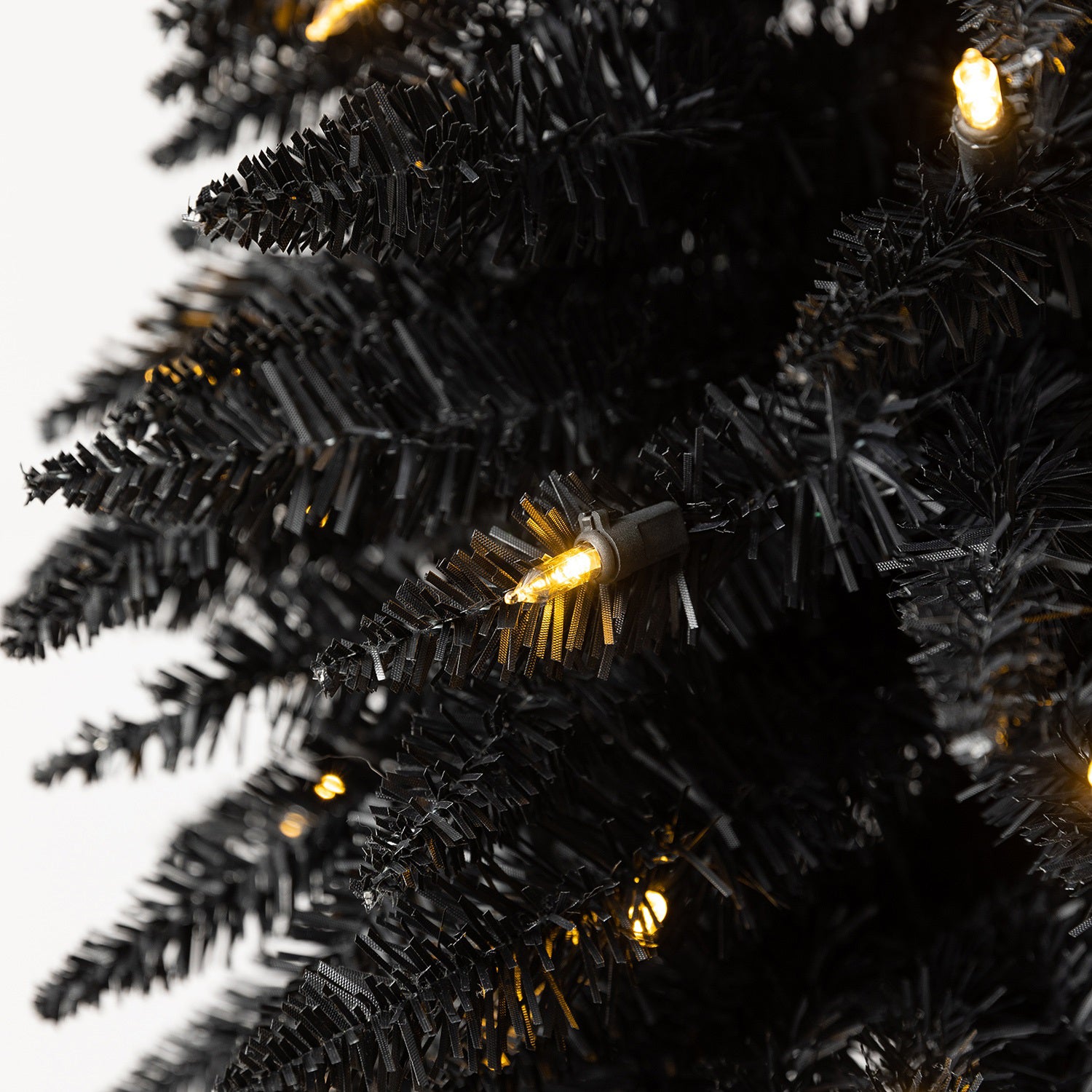 Evergreen Classics 9 Ft Black Pencil Pine Christmas Tree, LED Lights (For Parts)