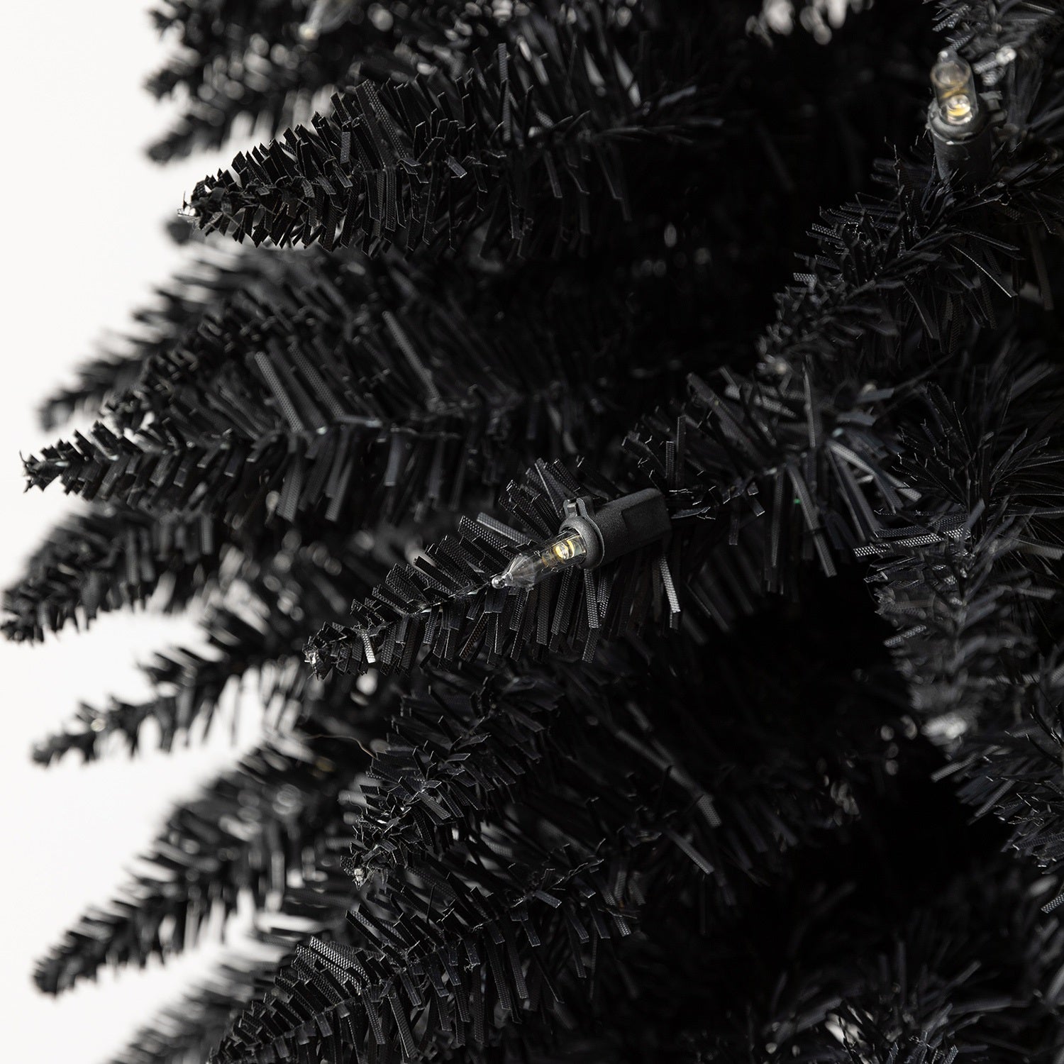 Evergreen Classics 9 Ft Black Pencil Pine Christmas Tree, LED Lights (For Parts)