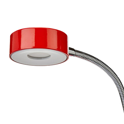 Globe 15.75 x 5 x 52.4 Inches LED Integrated Goose Neck Desk Lamp, Red(Open Box)