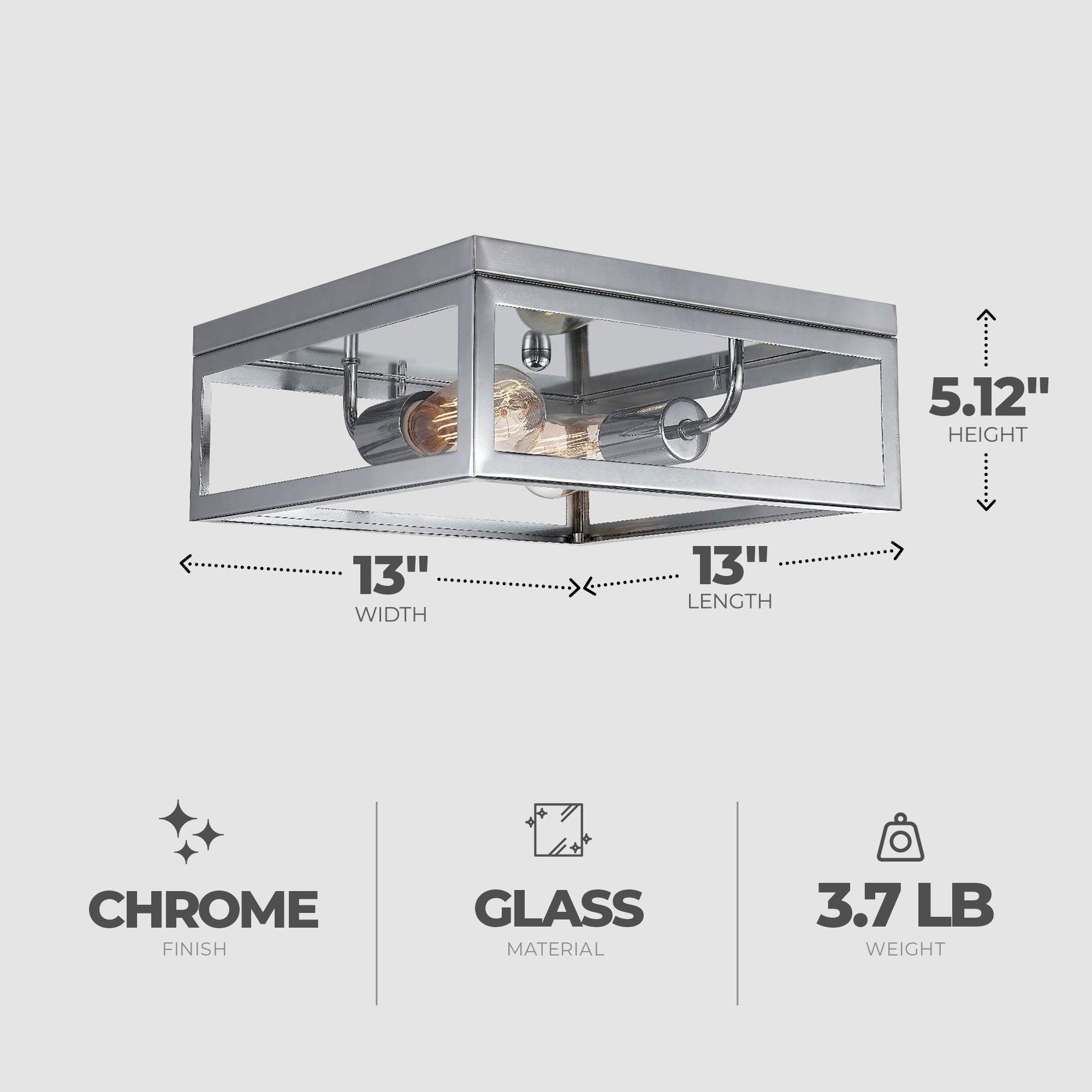 Globe Electric Memphis Light Flush Mount with Dimmable Light Option for Indoors - VMInnovations