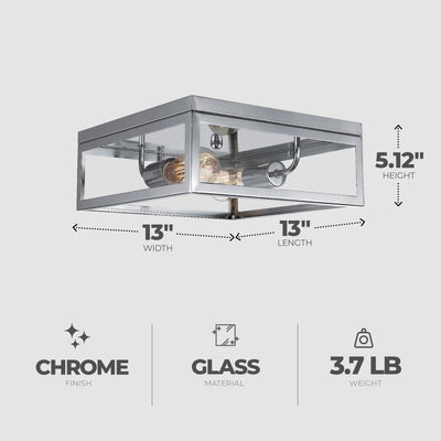 Globe Electric Memphis Light Flush Mount with Dimmable Light Option for Indoors