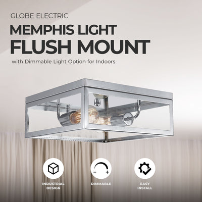 Globe Electric Memphis Light Flush Mount with Dimmable Light Option for Indoors - VMInnovations