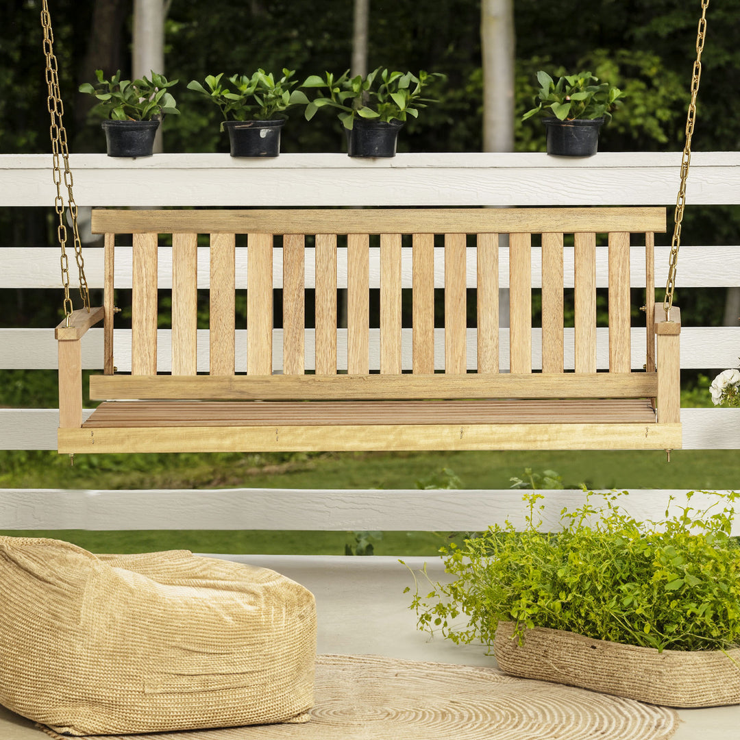 Jack Post Jennings Traditional Patio Swing Hardwood Seat with Chains (Used) - VMInnovations