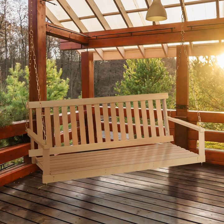 Jack Post Jennings Traditional Patio Swing Hardwood Seat with Chains (Used) - VMInnovations