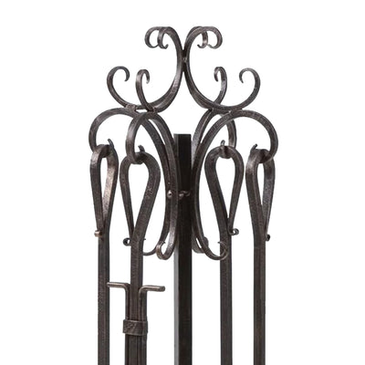 Panacea 5pc Scroll Top Fireplace Powder Coated Steel Accessory Tool Set (Used) - VMInnovations