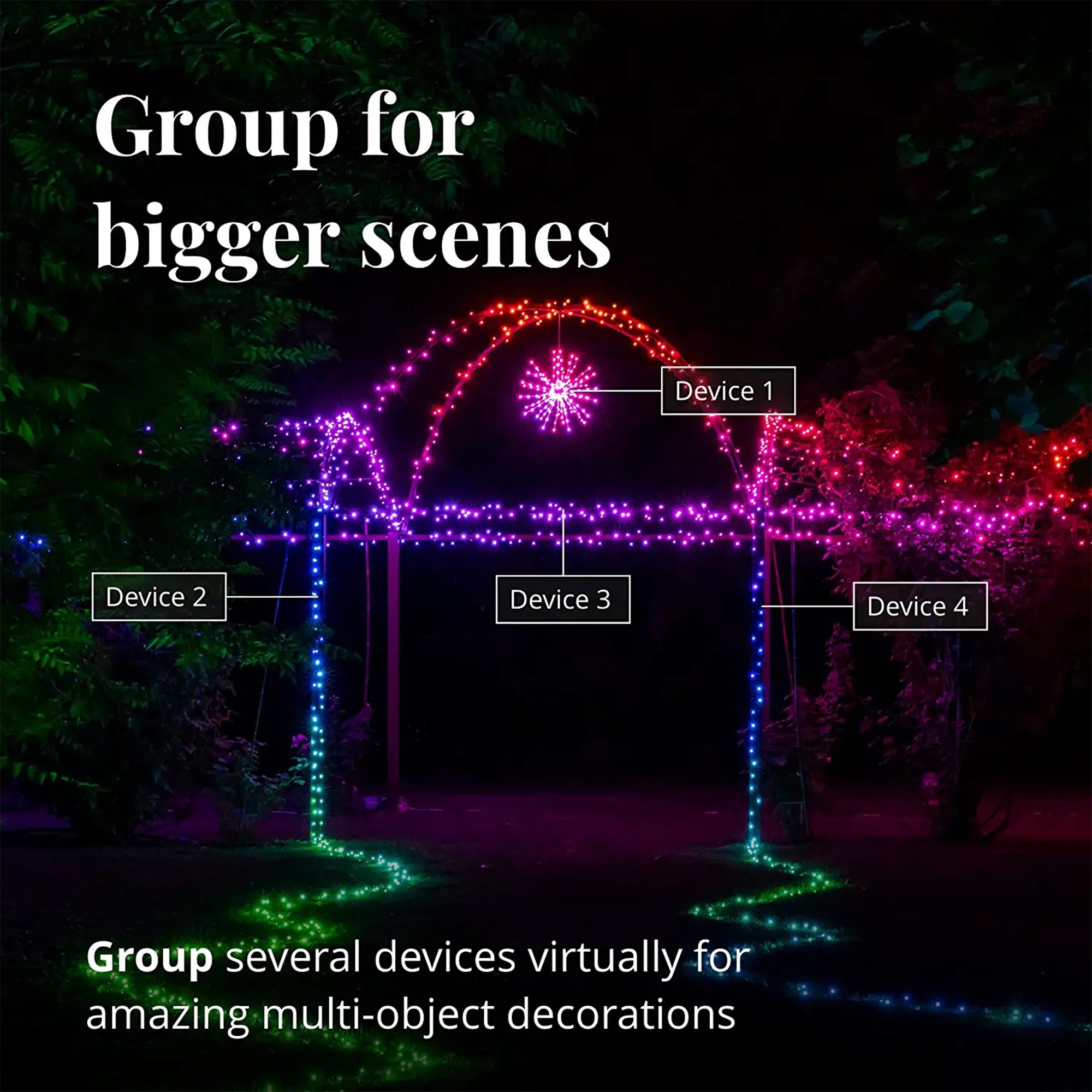 Twinkly 200 LED RGB Multicolor Decor Spritzer Lights w/ USB Music Effects Dongle