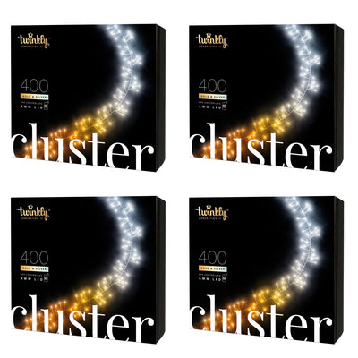 Twinkly Cluster App-Controlled Smart LED Christmas Lights 400 AWW (4 Pack)