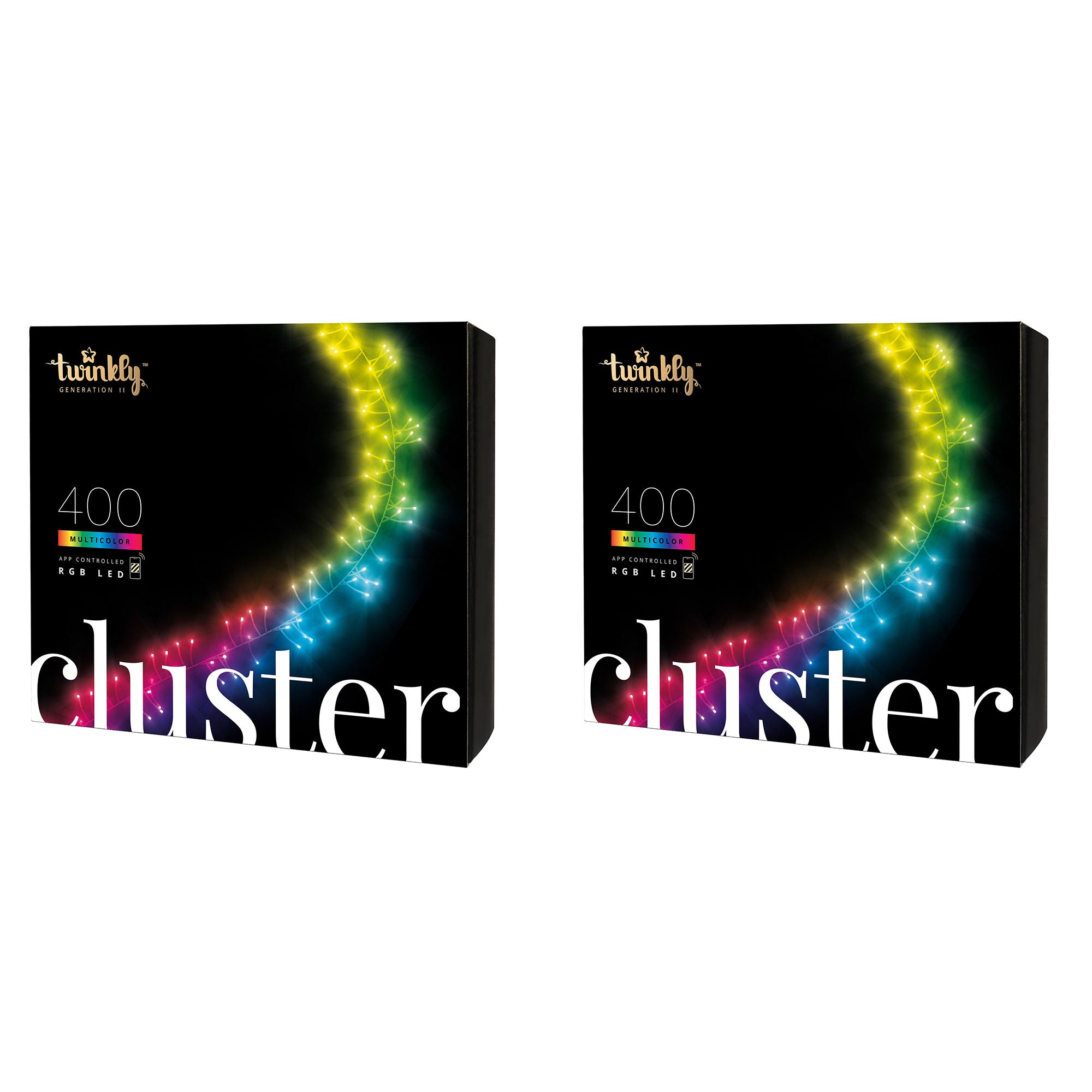 Twinkly Cluster App-Controlled Smart LED Christmas Lights 400 RGB (2 Pack) - VMInnovations
