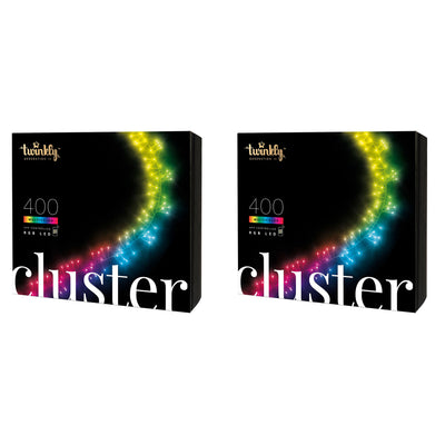 Twinkly Cluster App-Controlled Smart LED Christmas Lights 400 RGB (2 Pack)