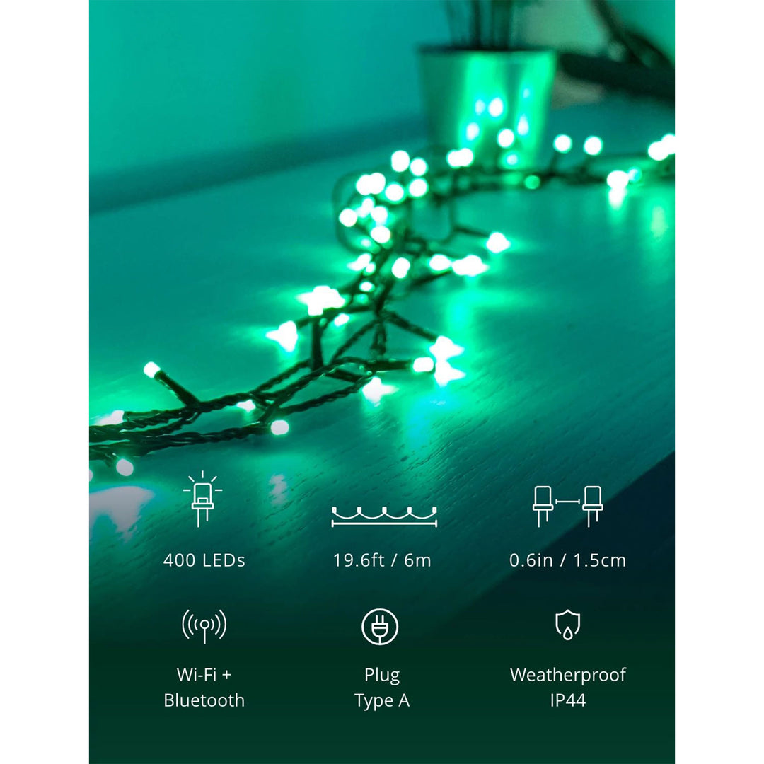Twinkly Cluster App-Controlled Smart LED Christmas Lights 400 RGB (4 Pack) - VMInnovations