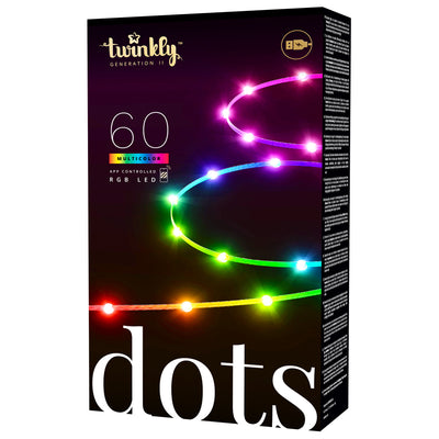 Twinkly Dots App-Controlled Flexible USB LED Lights 60 RGB Black Wire (Open Box)