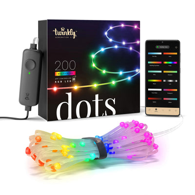 Twinkly Dots App-Controlled USB LED Lights 200 RGB Clear Wire (Open Box) - VMInnovations