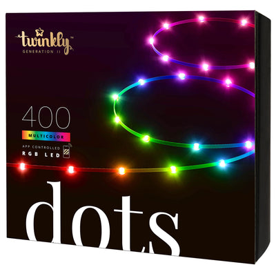 Twinkly Dots App-Controlled Flexible USB LED Lights 400 RGB Black Wire (Used)