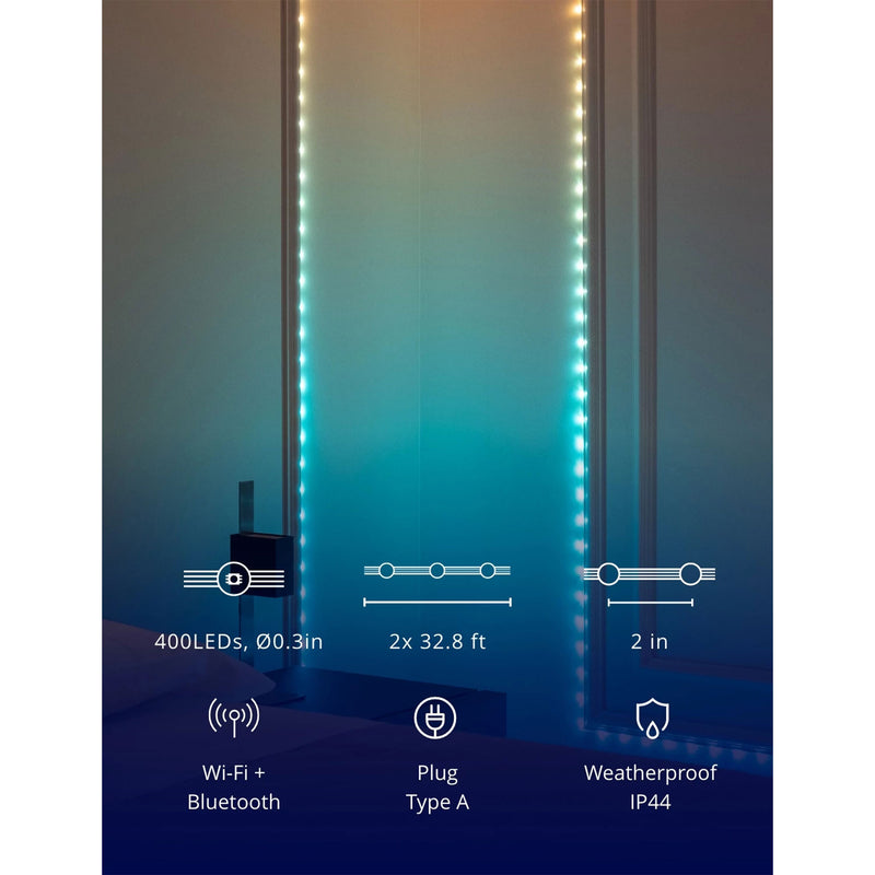 Twinkly Dots App-Controlled LED Lights 400 RGB Black Wire USB-Power (For Parts)