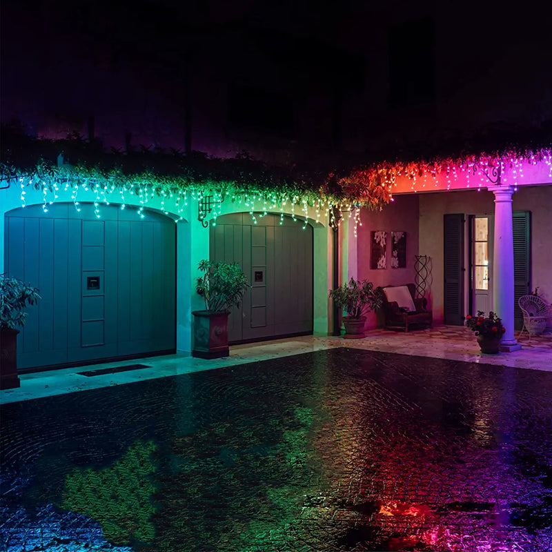 Twinkly Icicle + Music 190 LED RGB Christmas Lights with Music Syncing Device