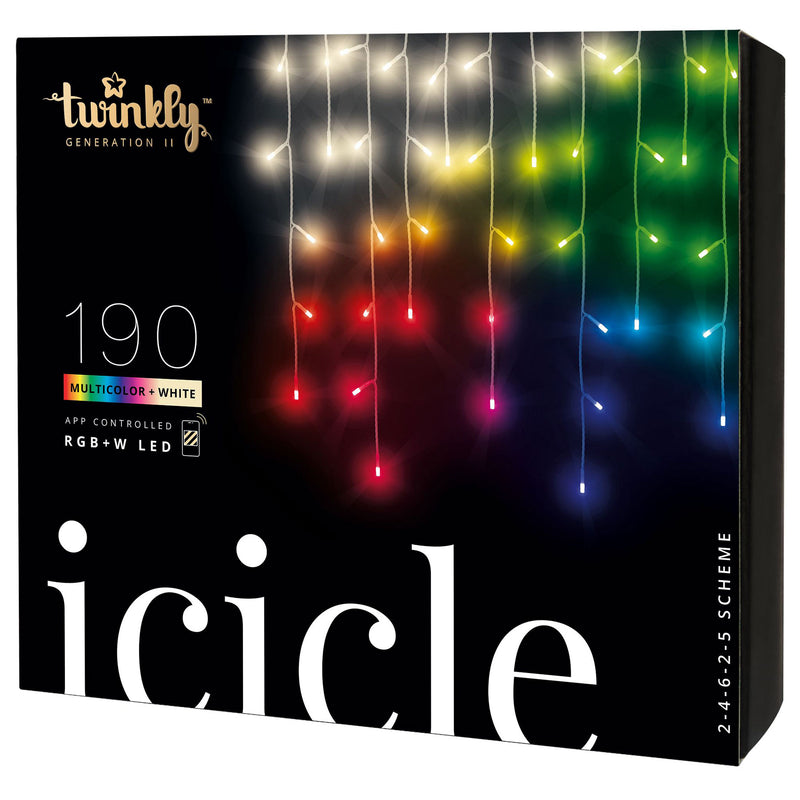 Twinkly Icicle App-Controlled Smart LED Christmas Lights 190 RGB+W (Used)