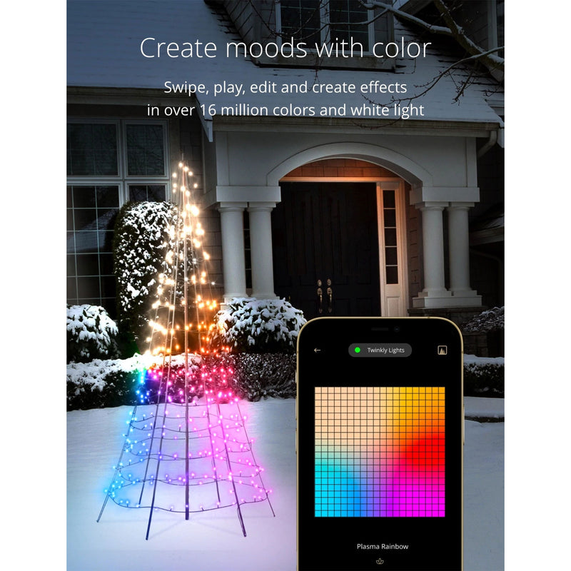 Twinkly Light Tree App-control Christmas Tree 300 RGB+W 6.6-Ft w/Pole (Open Box)
