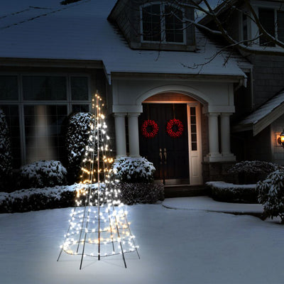 Twinkly Light Tree App-control Pole Christmas Tree 1000 RGB+W 19.7-Ft Black Pole