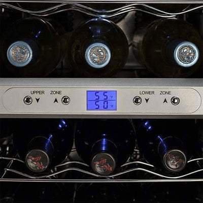 Koldfront 18 Bottle Dual Zone  LED Wine Cooler, Stainless Steel (Damaged)