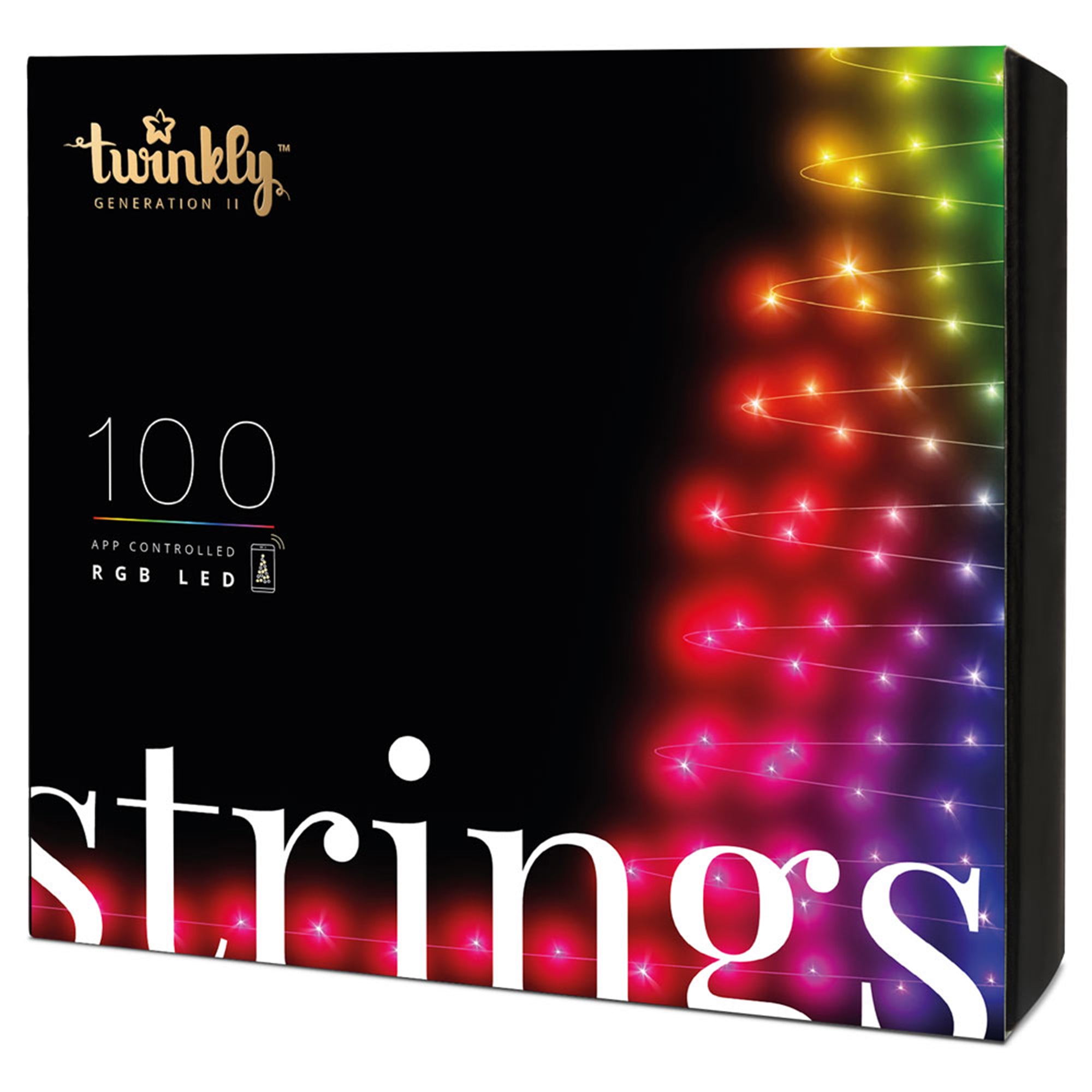 Twinkly String + Music 100 LED RGB Christmas Lights with Music Syncing Device - VMInnovations