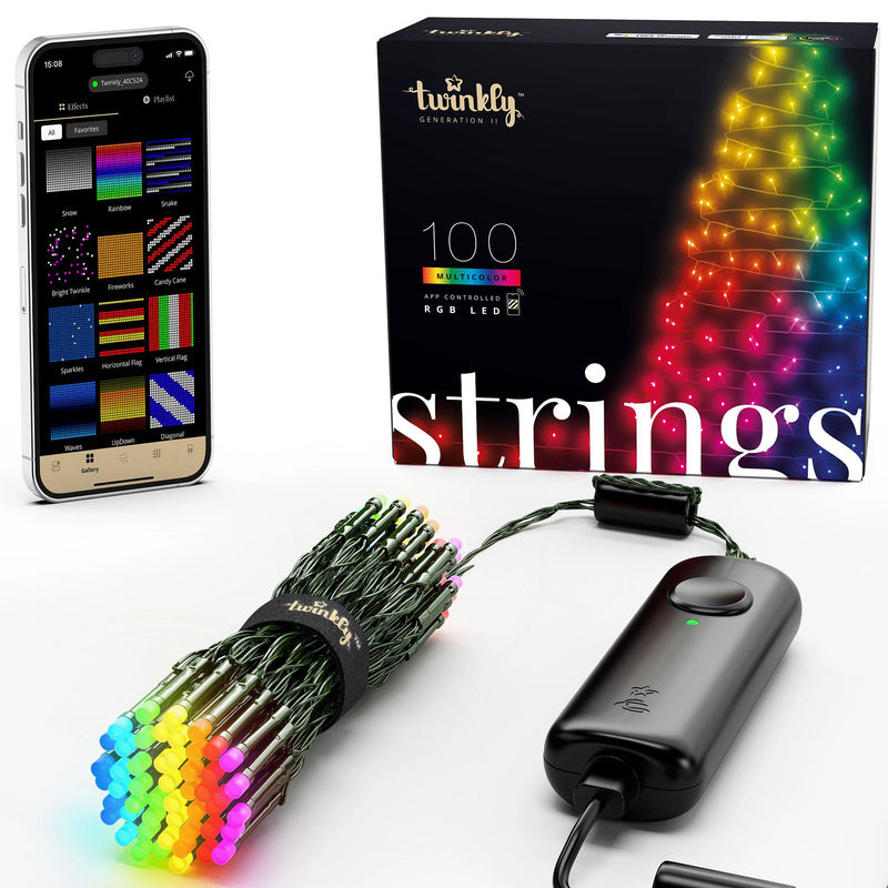 Twinkly 100 LED RGB Multicolor 26 ft String Lights, Bluetooth & WiFi (For Parts)