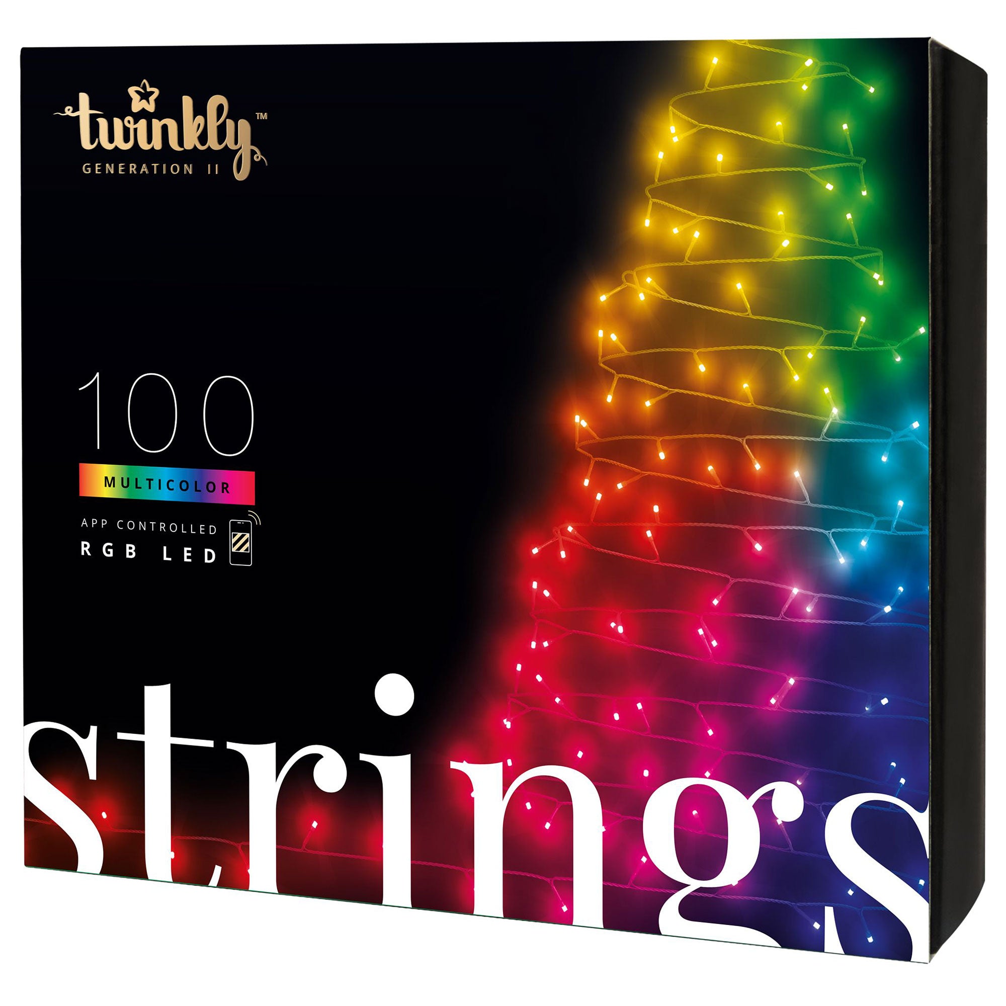 Twinkly 100 LED RGB Multicolor 26 ft String Lights, Bluetooth & WiFi (For Parts) - VMInnovations