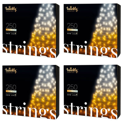 Twinkly Strings App-Controlled LED Christmas Lights 250 AWW (Amber/White) (4 Pk)