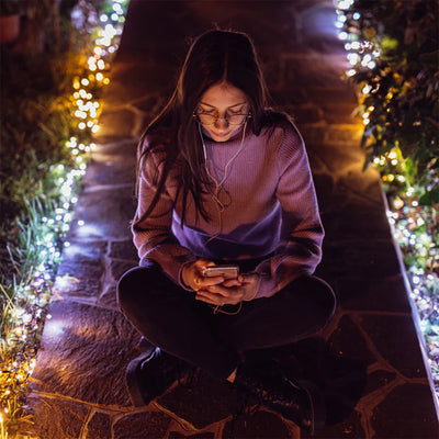 Twinkly Bluetooth 65.5 Ft 250 LED Amber/White Lights & USB Light Effects Dongle