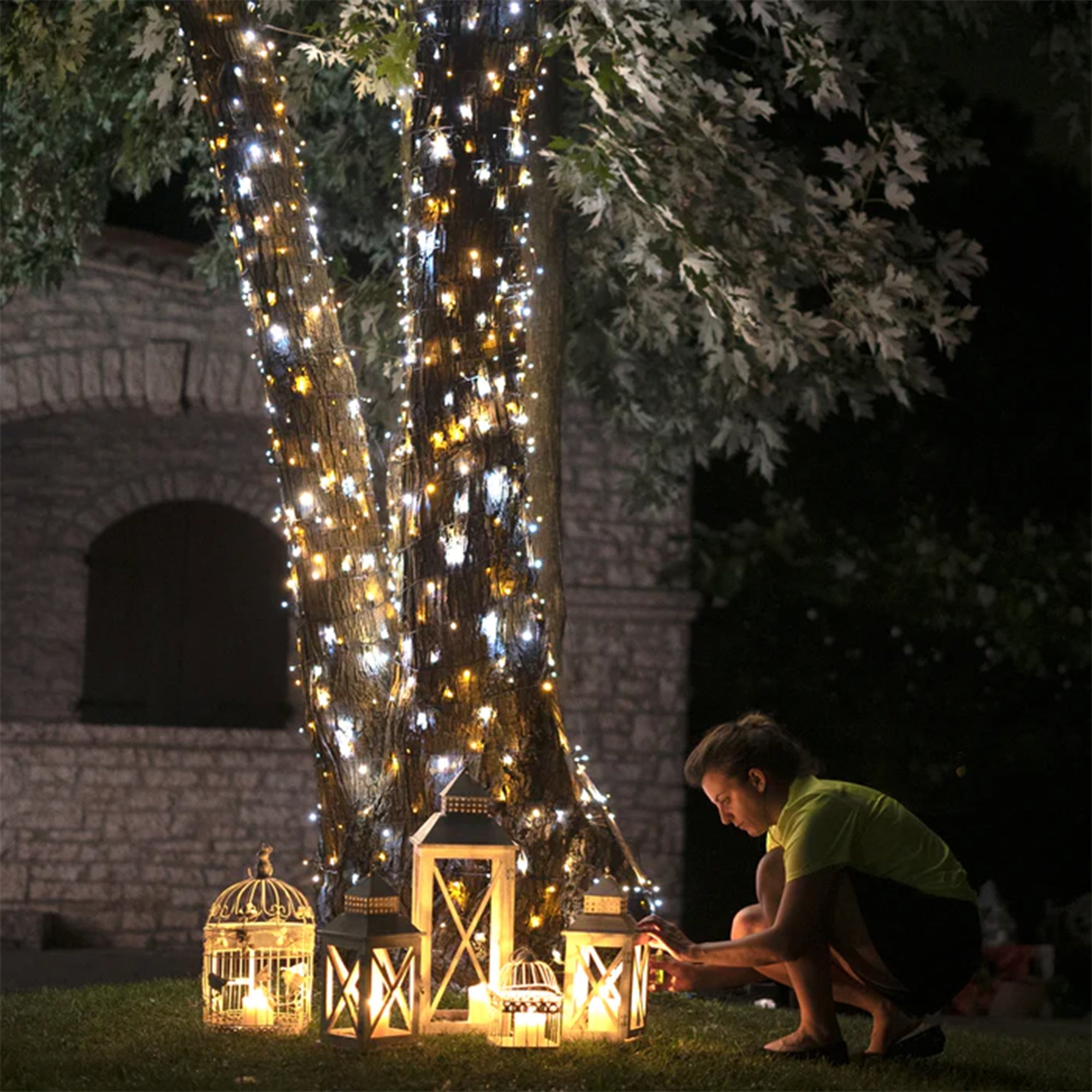 Twinkly Bluetooth 65.5 Ft 250 LED Amber/White Lights & USB Light Effects Dongle