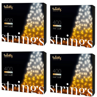Twinkly Strings App-Controlled LED Christmas Lights 400 AWW (Amber/White) (4 Pk) - VMInnovations