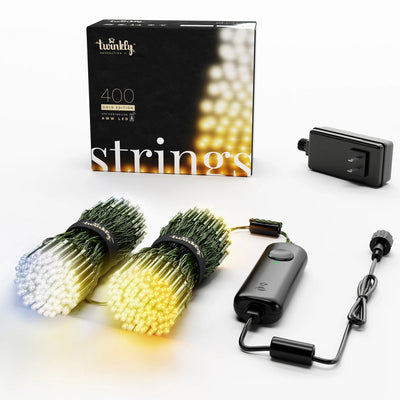 Twinkly Strings App-Controlled LED Christmas Lights 400 AWW (Amber/White) (2 Pk)