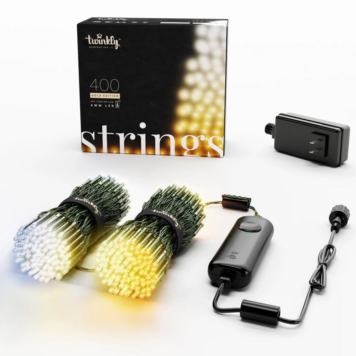 Twinkly Strings App-Controlled LED Christmas Lights 400 AWW (Amber/White) (4 Pk) - VMInnovations