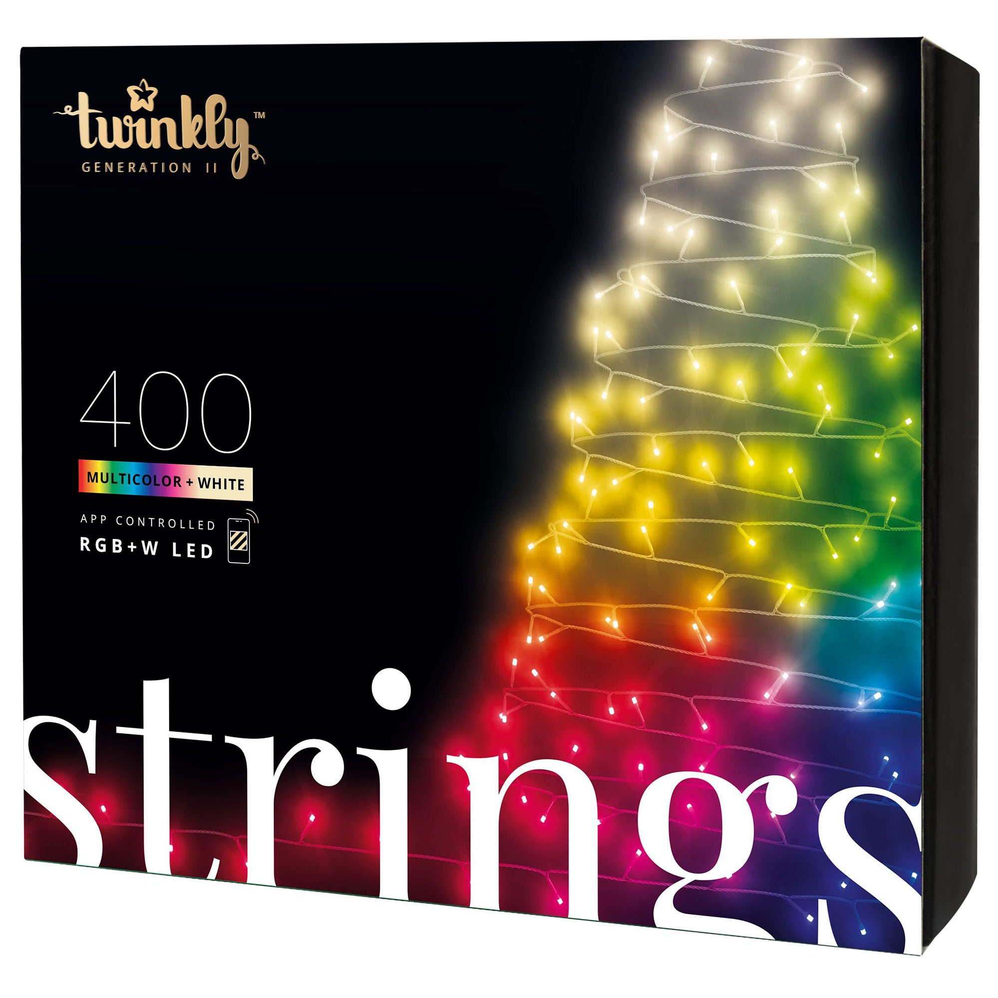 Twinkly Strings App-Controlled Smart LED Christmas Lights 400 RGB+W (Open Box) - VMInnovations