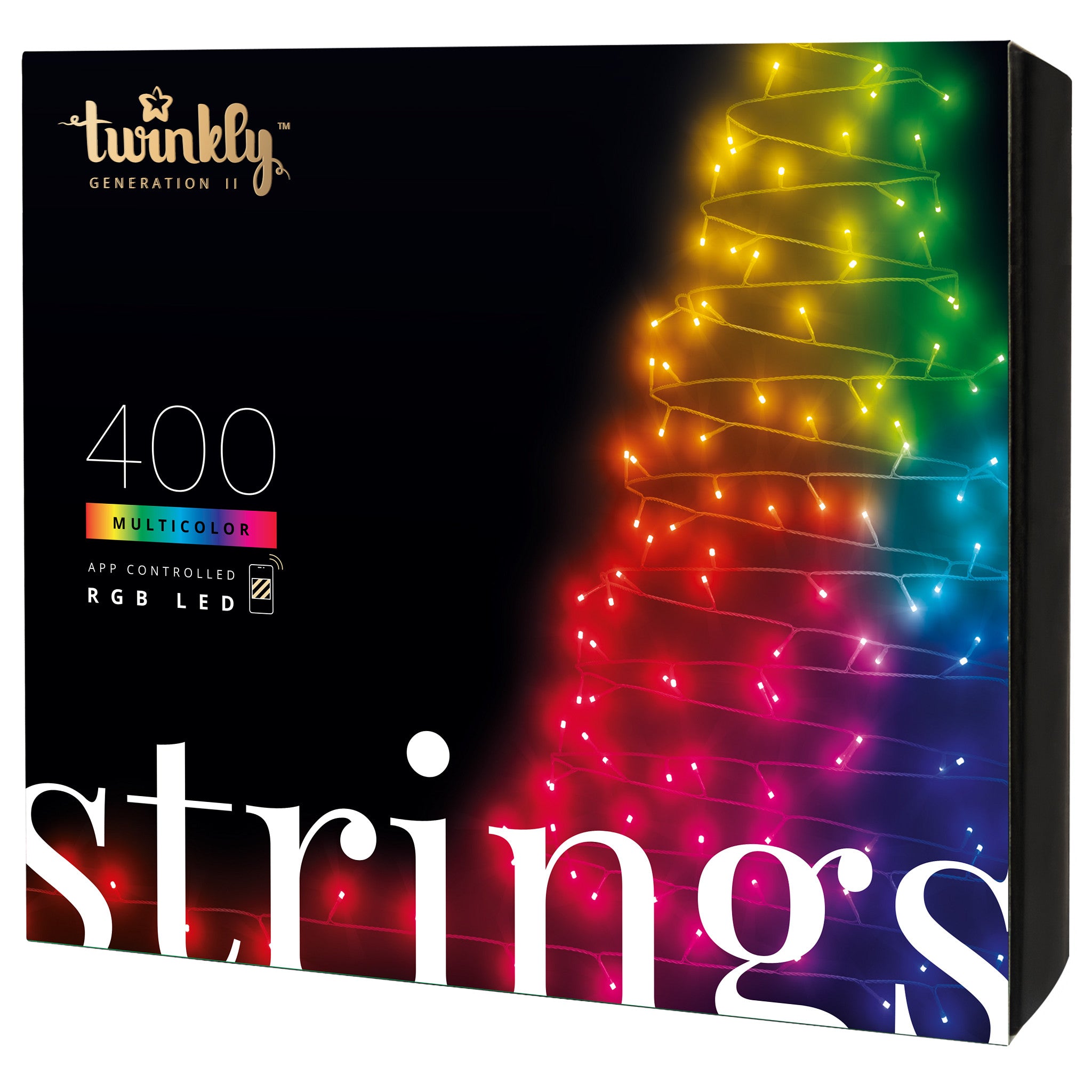 Twinkly String + Music 400 LED RGB Christmas Lights with Music Syncing Device