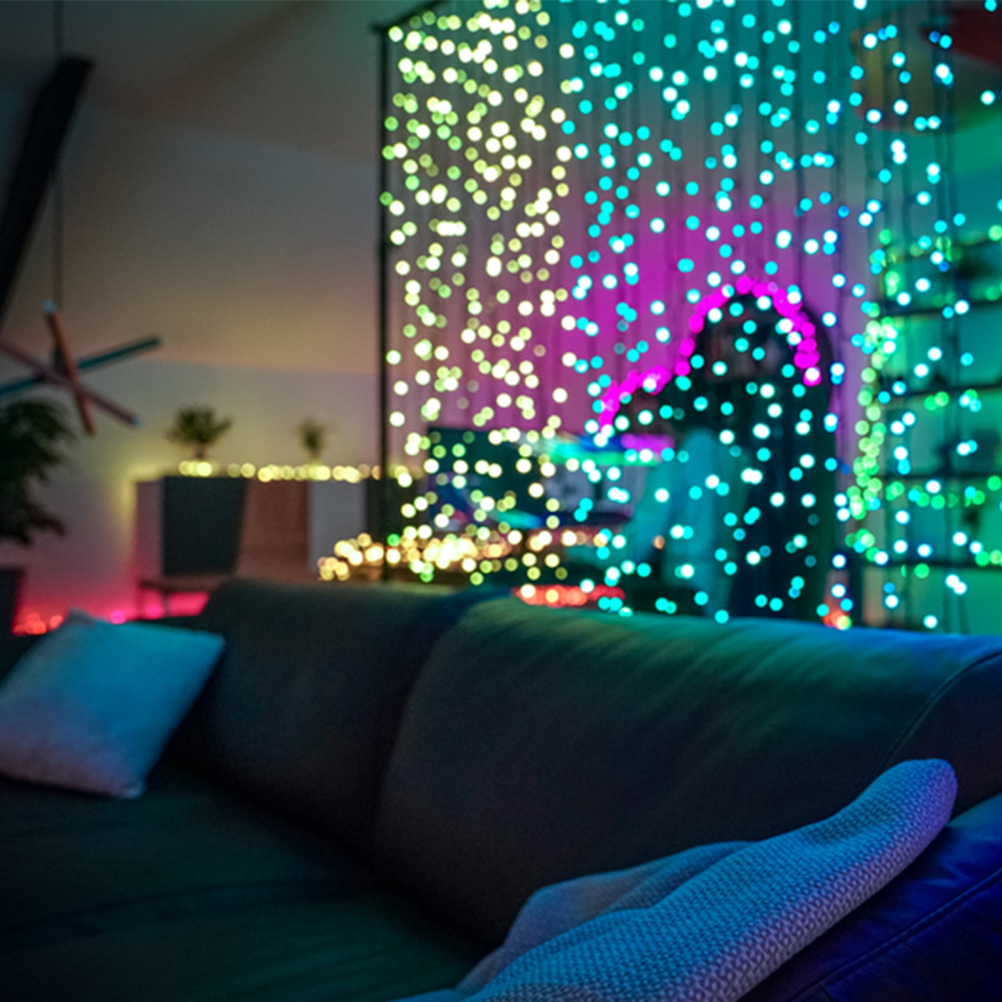 Twinkly Curtain App-Controlled Smart LED Lights 210 RGB+W (Open Box) - VMInnovations