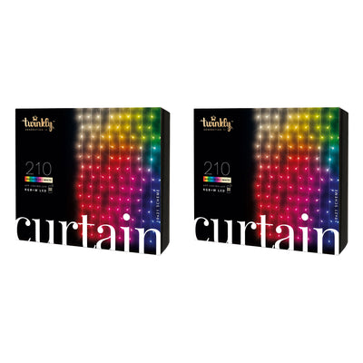 Twinkly Curtain App-Controlled Smart LED Christmas Lights 210 RGB+W (2 Pack)
