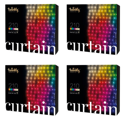 Twinkly Curtain App-Controlled Smart LED Christmas Lights 210 RGB+W (4 Pack)