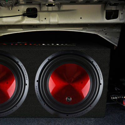 Audiopipe 12" 1600W Car Audio Dual 4 Ohm High Power Subwoofer, Red (Open Box)
