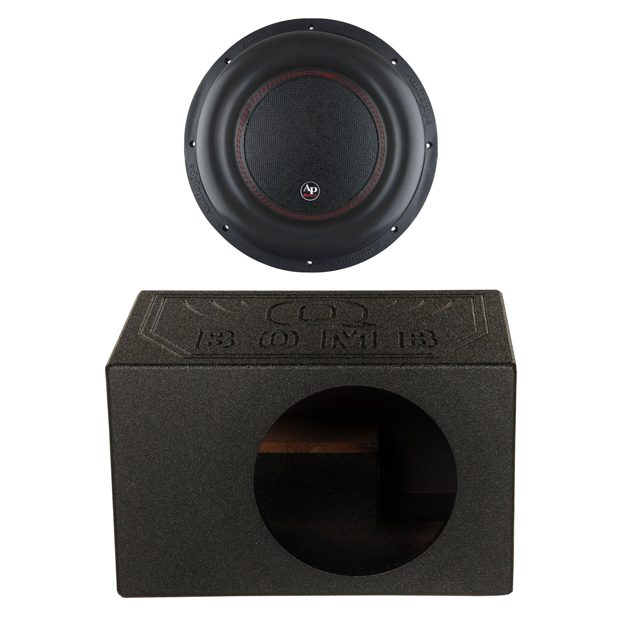 AudioPipe 12 Inch 2200W 4 Ohm Car Audio Subwoofer Quad Stack & Vented Enclosure