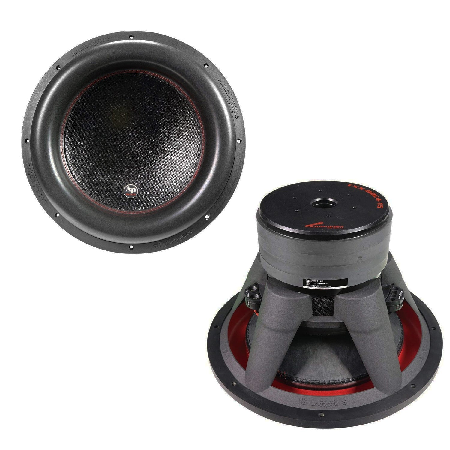 AudioPipe TXX-BDC4-15 2800 Watt Car Audio 4 Ohm Speaker DVC Subwoofer, Black - VMInnovations