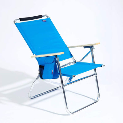 Copa Big Tycoon 4 Position Aluminum Lay Flat Beach Lounge Chair, Blue(For Parts)