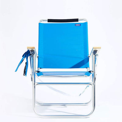 Copa Big Tycoon 4 Position Aluminum Lay Flat Beach Lounge Chair, Blue(For Parts)