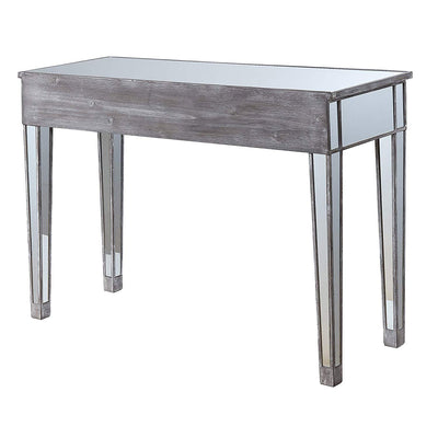 Convenience Concepts Gold Coast Mirrored Desk Vanity, Weathered Gray (For Parts)