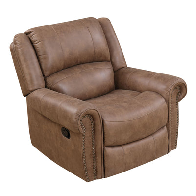 Emerald Home Spencer Faux Leather Swivel Glider Recliner Chair Brown (For Parts)