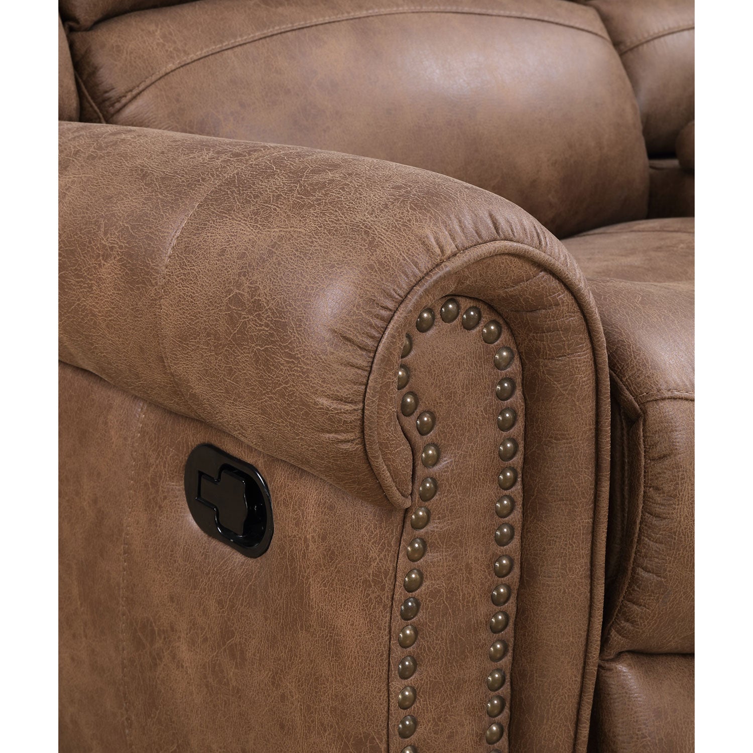 Emerald Home Spencer Faux Leather Swivel Glider Recliner Chair Brown (For Parts)