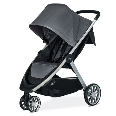 Britax B-Lively Baby Stroller with Basket and Car Seat Adapters, Gray (Open Box)