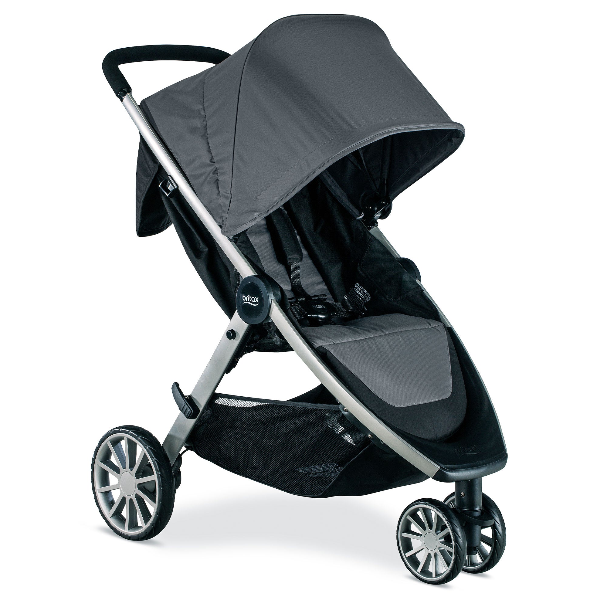 Britax B-Lively Baby Stroller with Basket and Car Seat Adapters, Gray (Open Box)