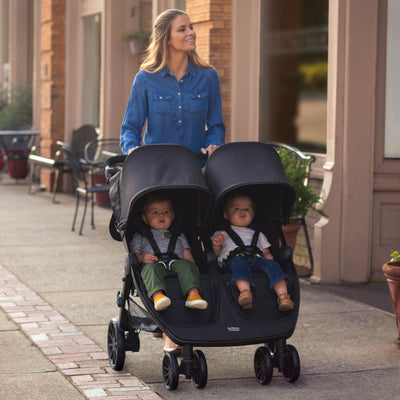 Britax Foldable Adjustable Lively Double Stroller with Mesh Canopies (Open Box)