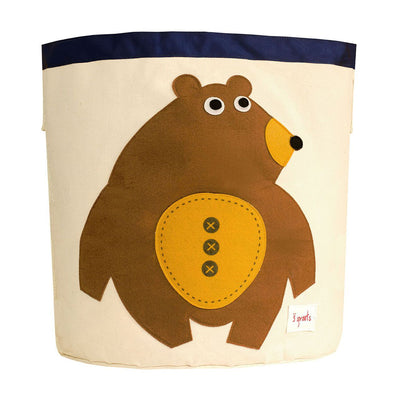 3 Sprouts Canvas Storage Bin Laundry and Toy Basket for Kids, Bear and Dinosaur