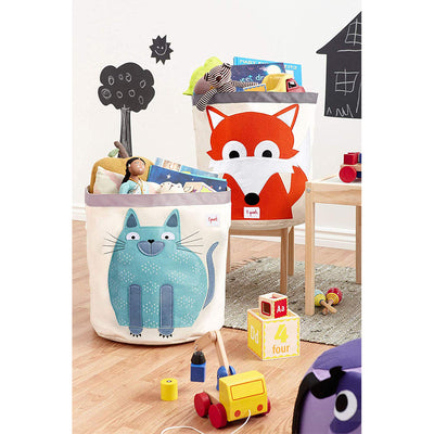 3 Sprouts Kids' Canvas Storage Bin, Zebra & 3 Sprouts Canvas Storage Bin, Cat